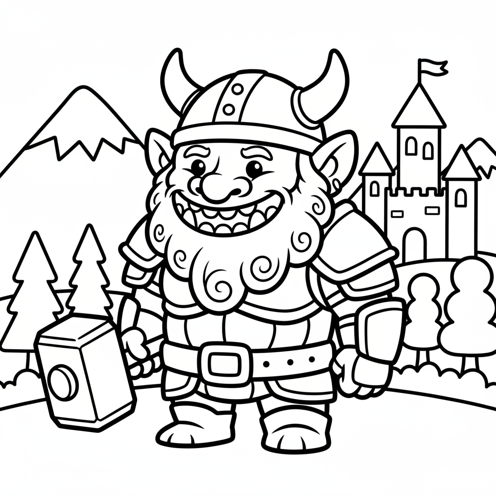 Troll coloring page for men - Standard style