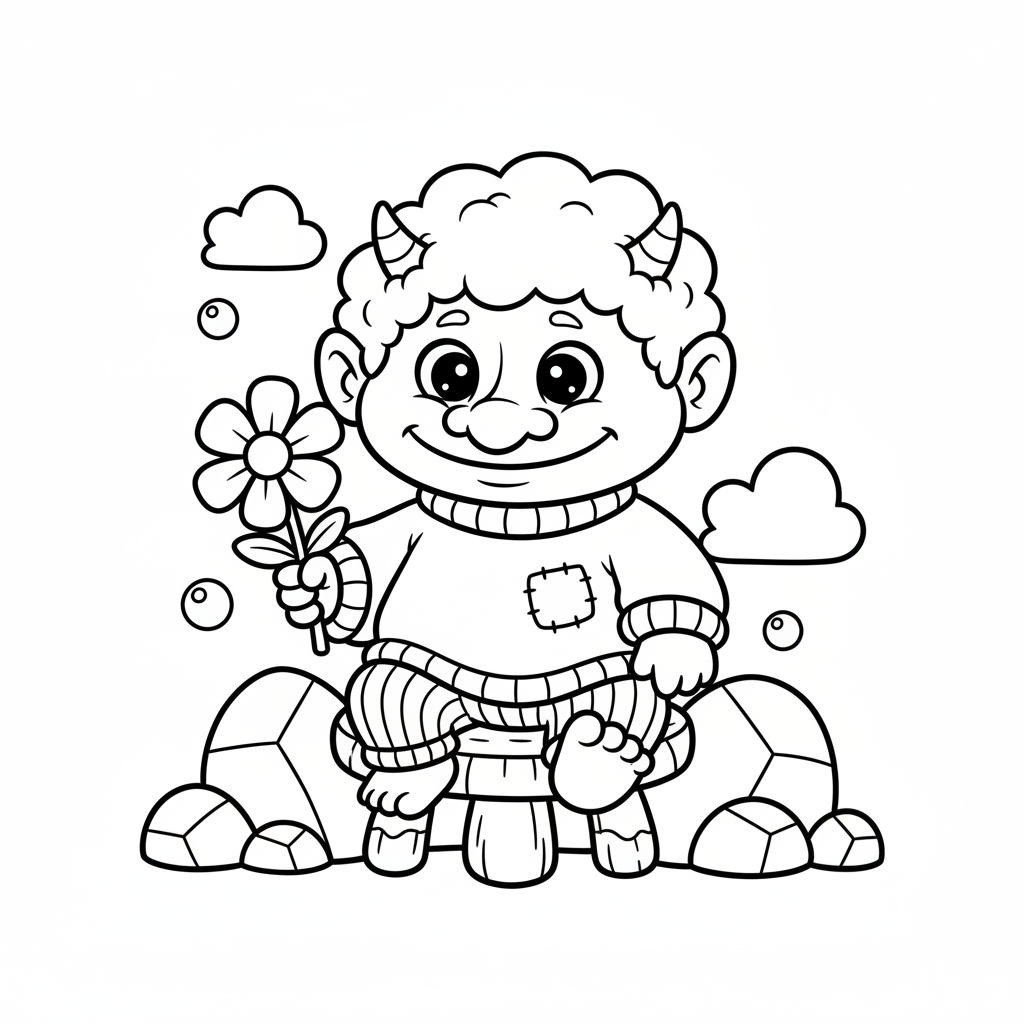 Troll coloring page for preschoolers - Standard style