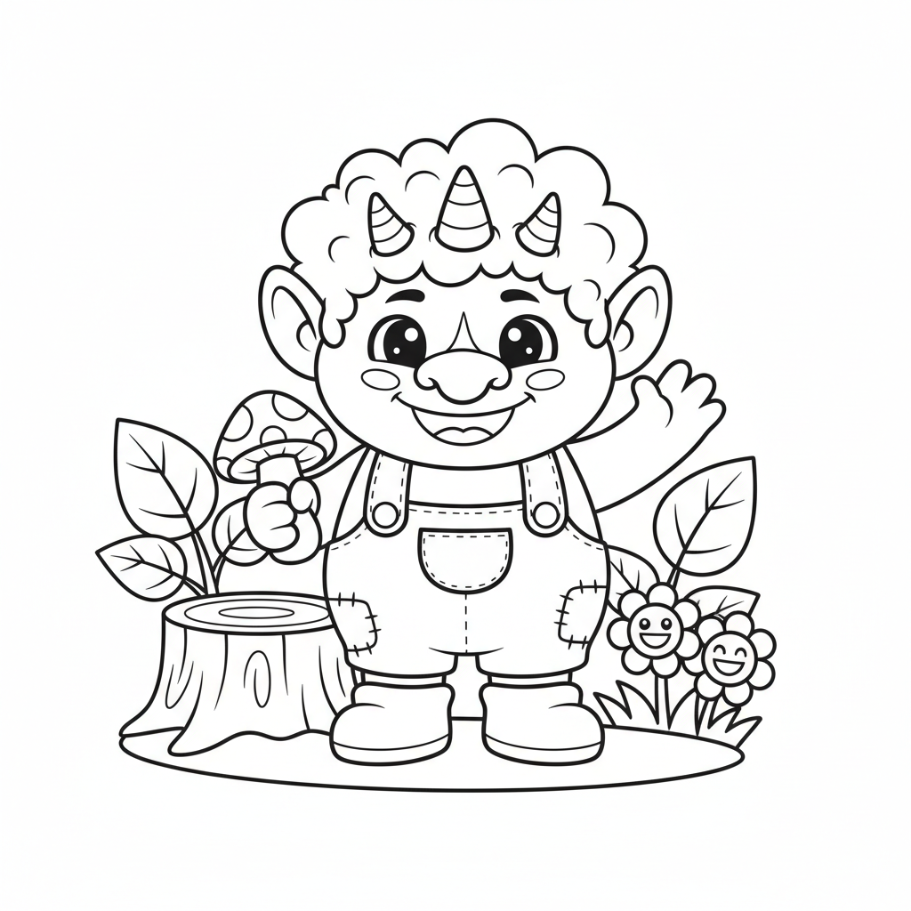 Troll coloring page for seniors - Standard style