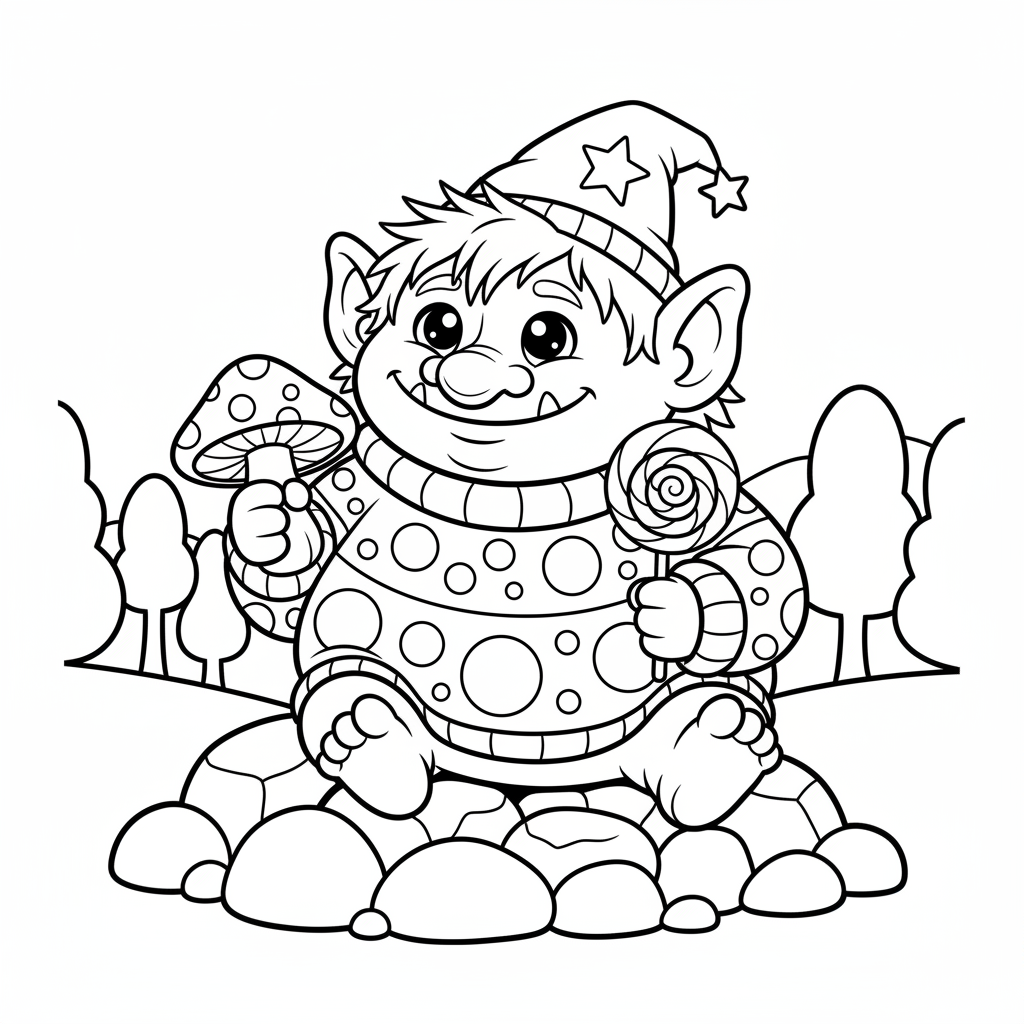 Troll coloring page for teens - Standard style