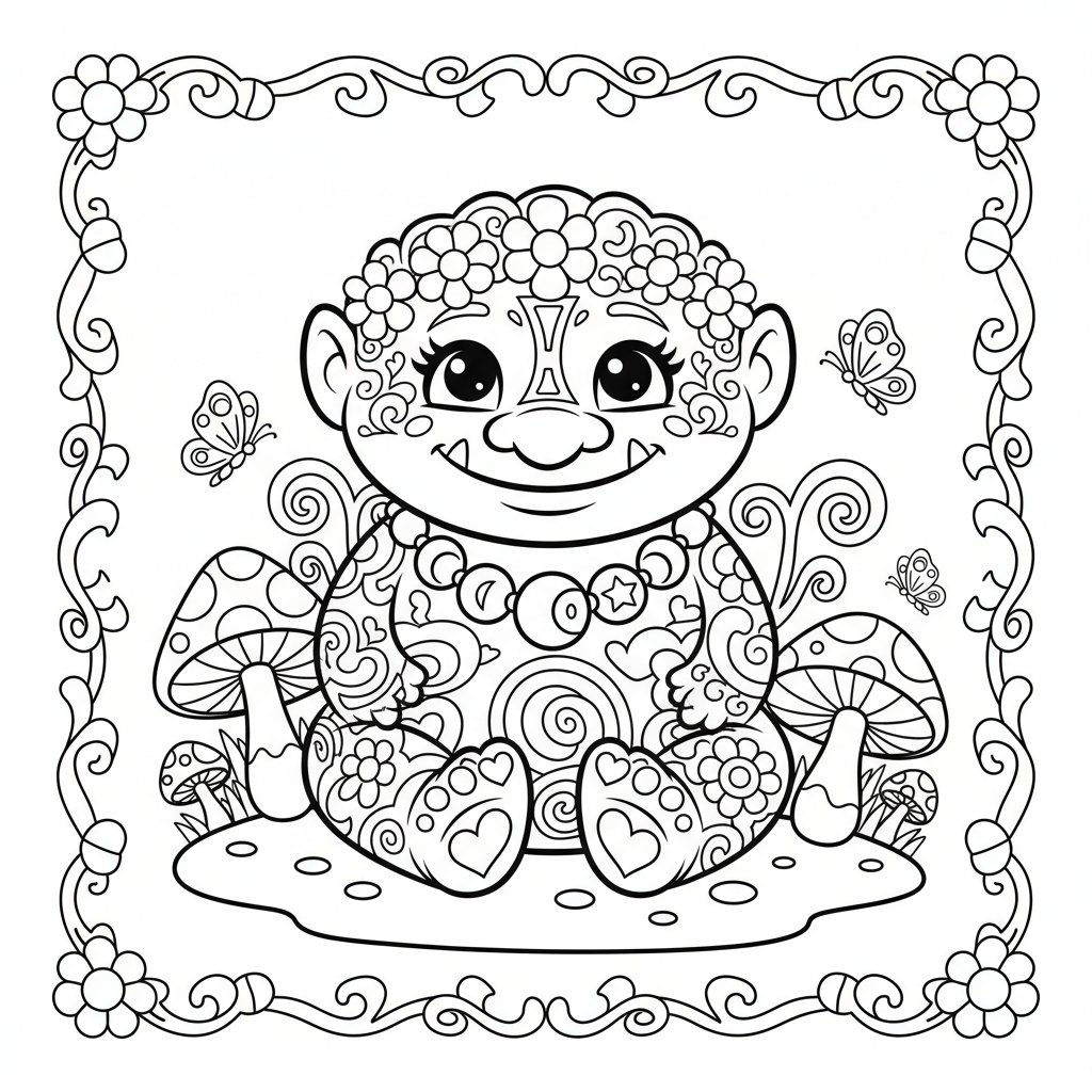 Troll coloring page for women - Standard style
