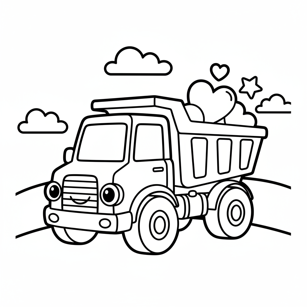 Truck coloring page for beginners - Standard style
