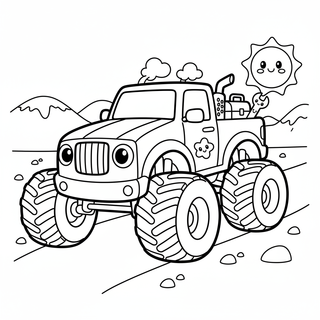 Truck coloring page for boys - Standard style