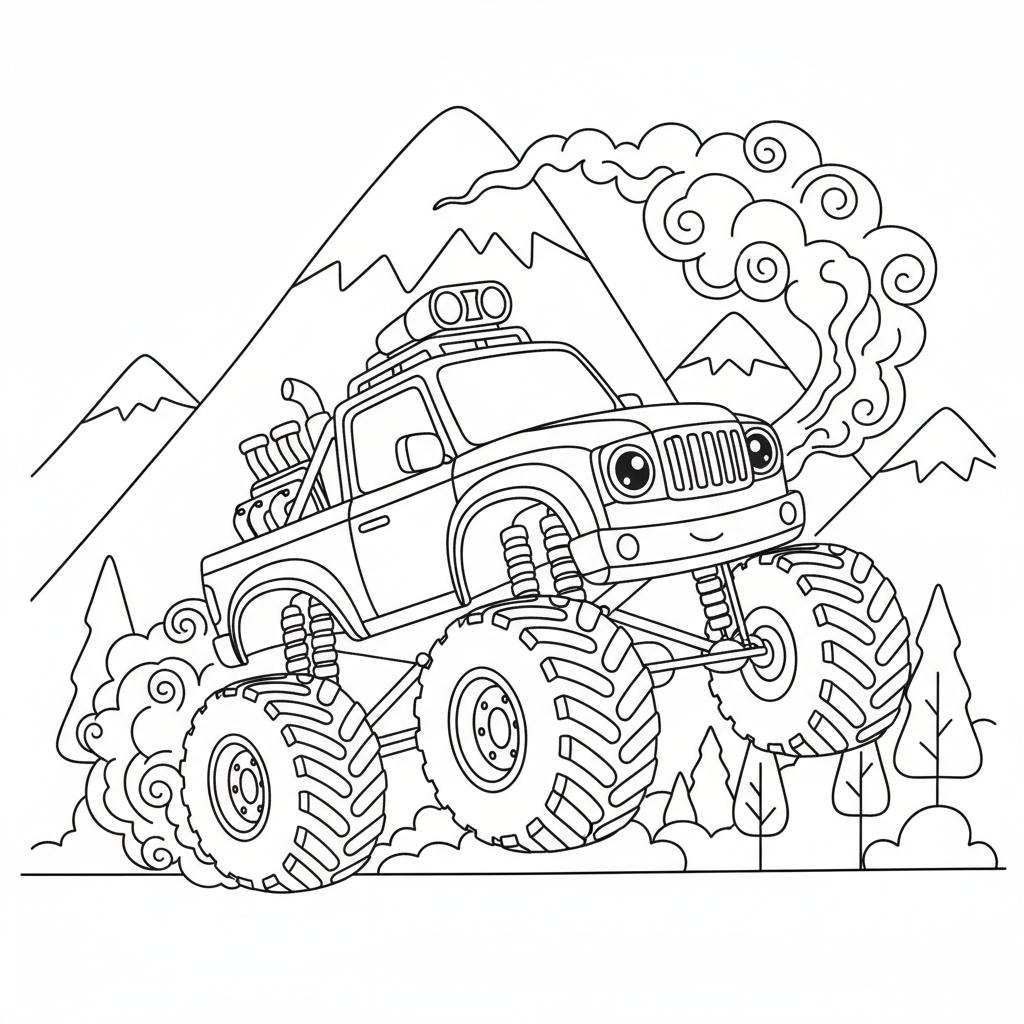 Truck coloring page for experts - Standard style