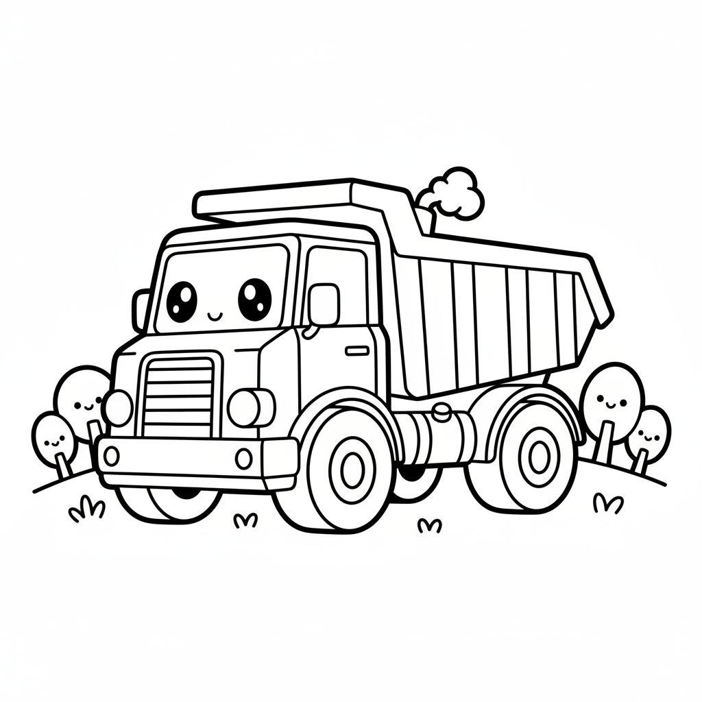 Truck coloring page for kids - Standard style