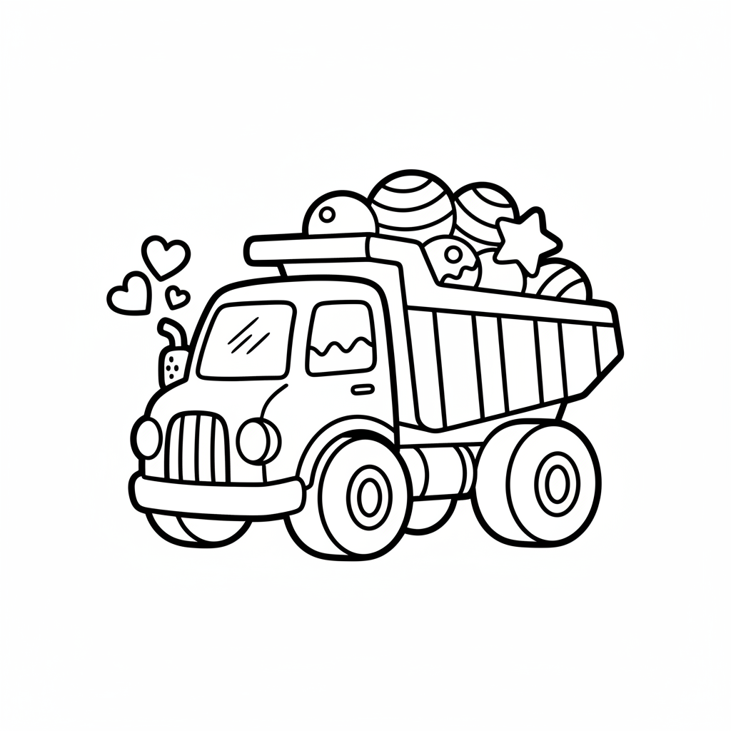 Truck coloring page for kindergarteners - Standard style