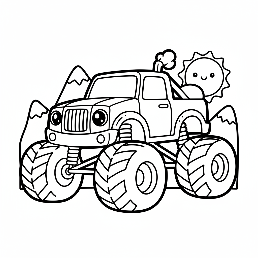 Truck coloring page for men - Standard style