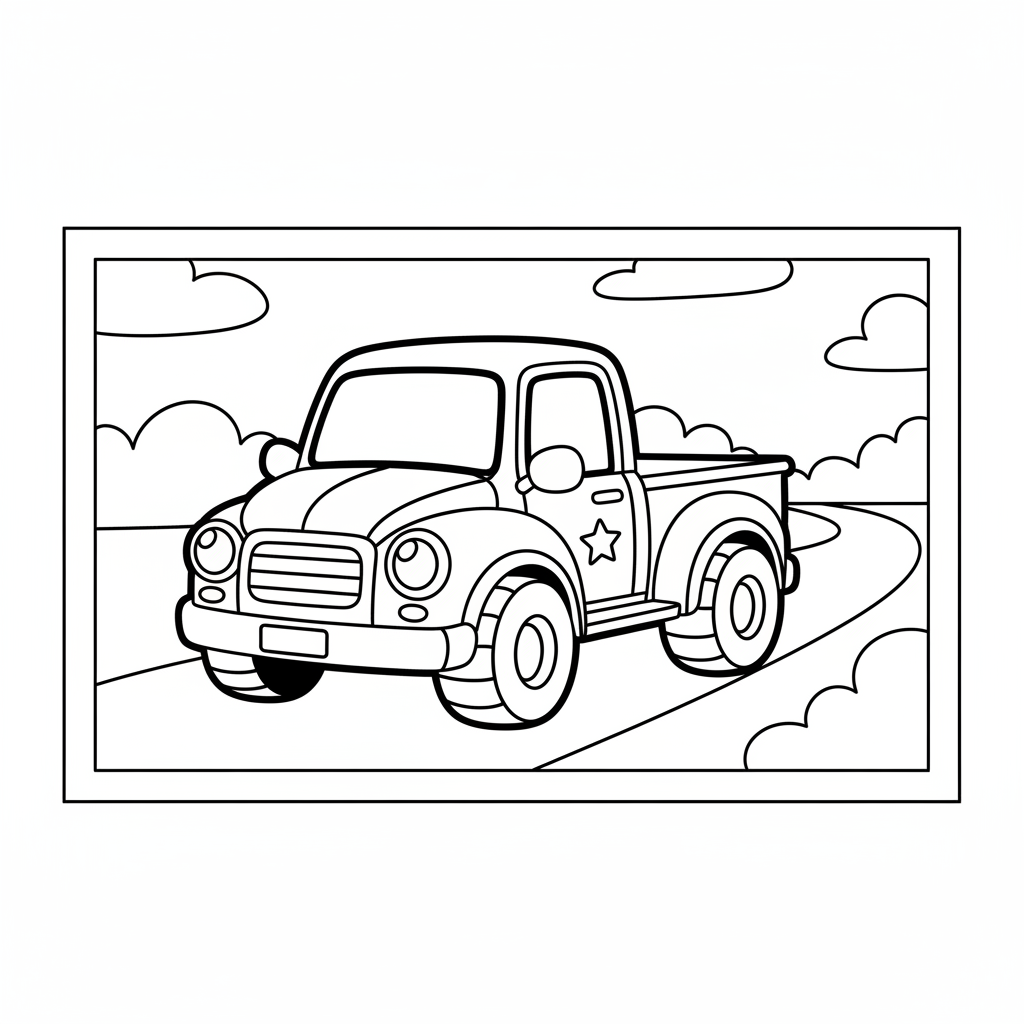 Truck coloring page for teens - Standard style