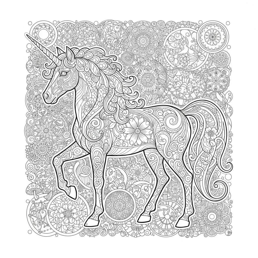 Coloring page of Unicorn