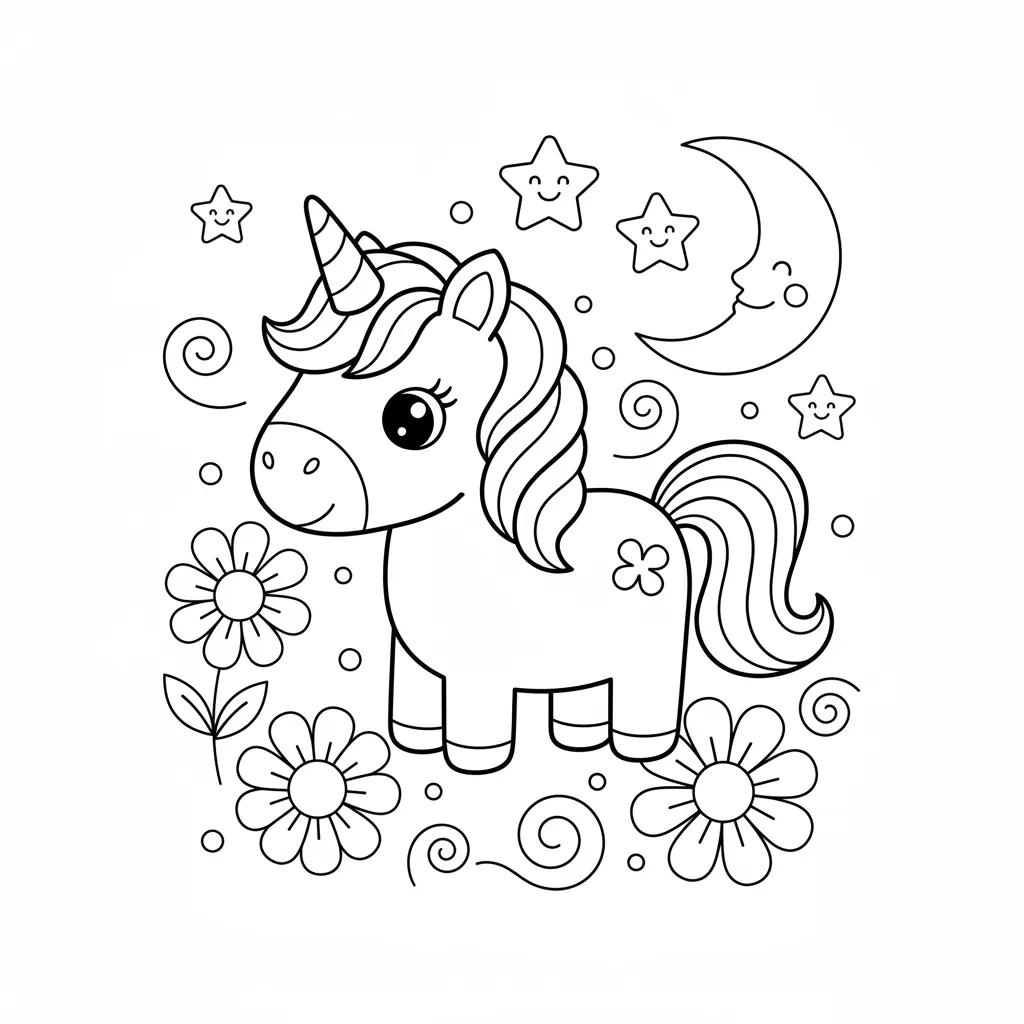 Coloring page of Unicorn