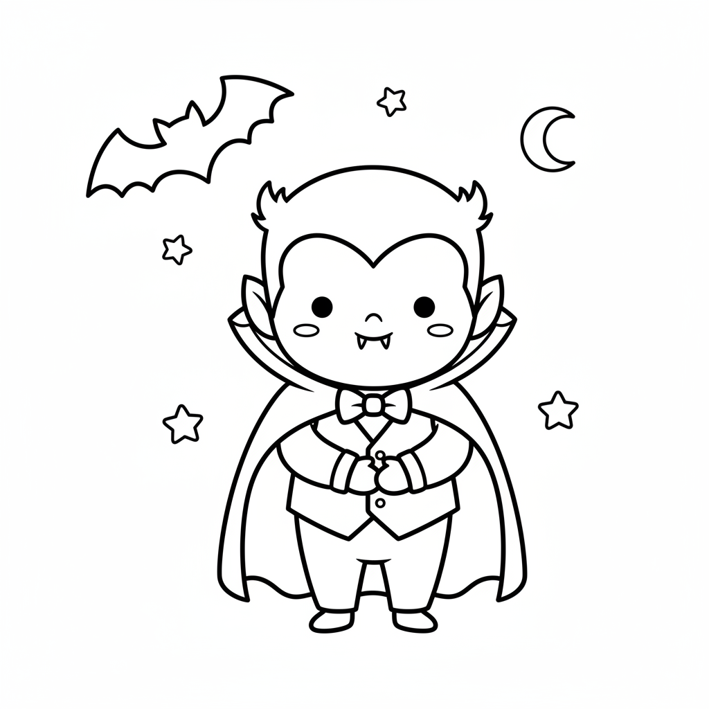Vampire coloring page for beginners - Standard style