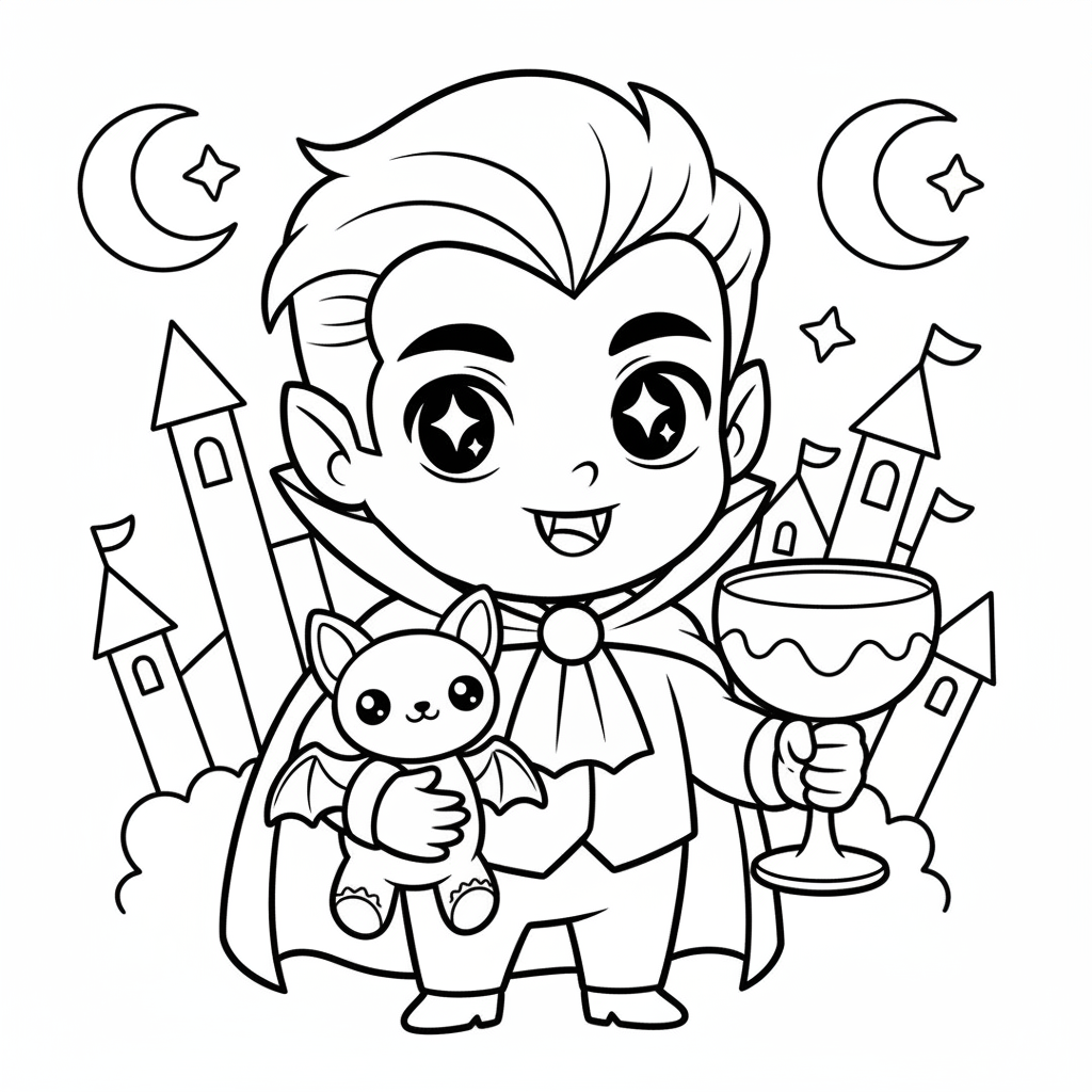 Vampire coloring page for teens - Standard style