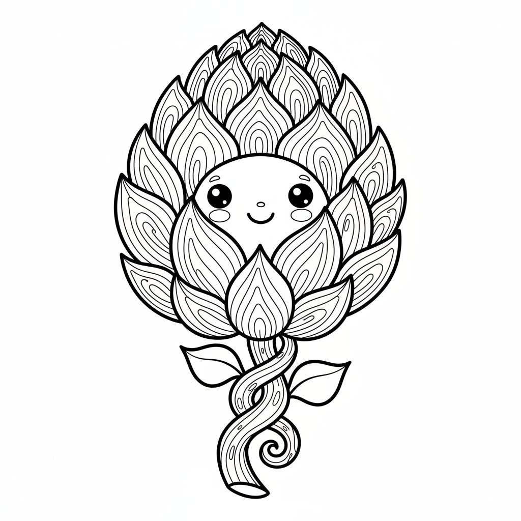 Free printable Vegetable coloring page for Experts. High-quality black and white coloring sheet designed for Experts. Perfect for creativity and fun.