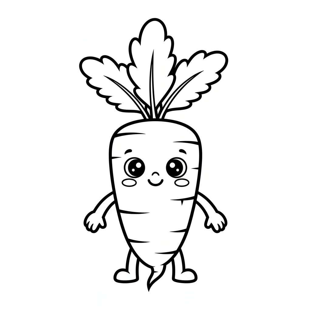 Vegetable coloring page for preschoolers - Standard style