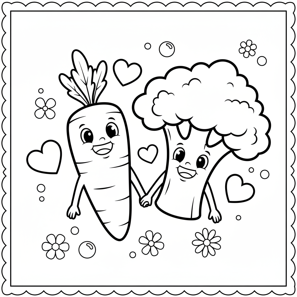 Vegetable coloring page for seniors - Standard style