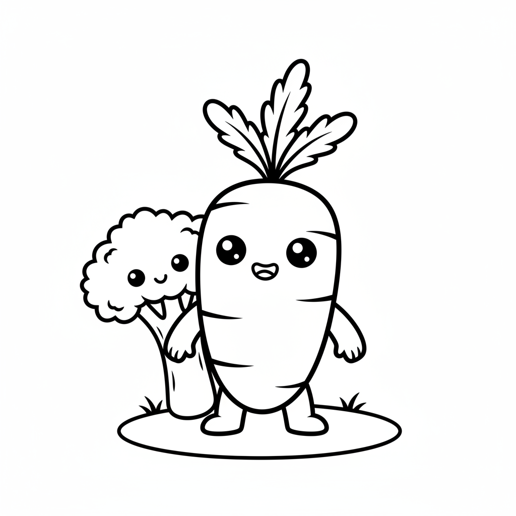 Vegetable coloring page for toddlers - Standard style