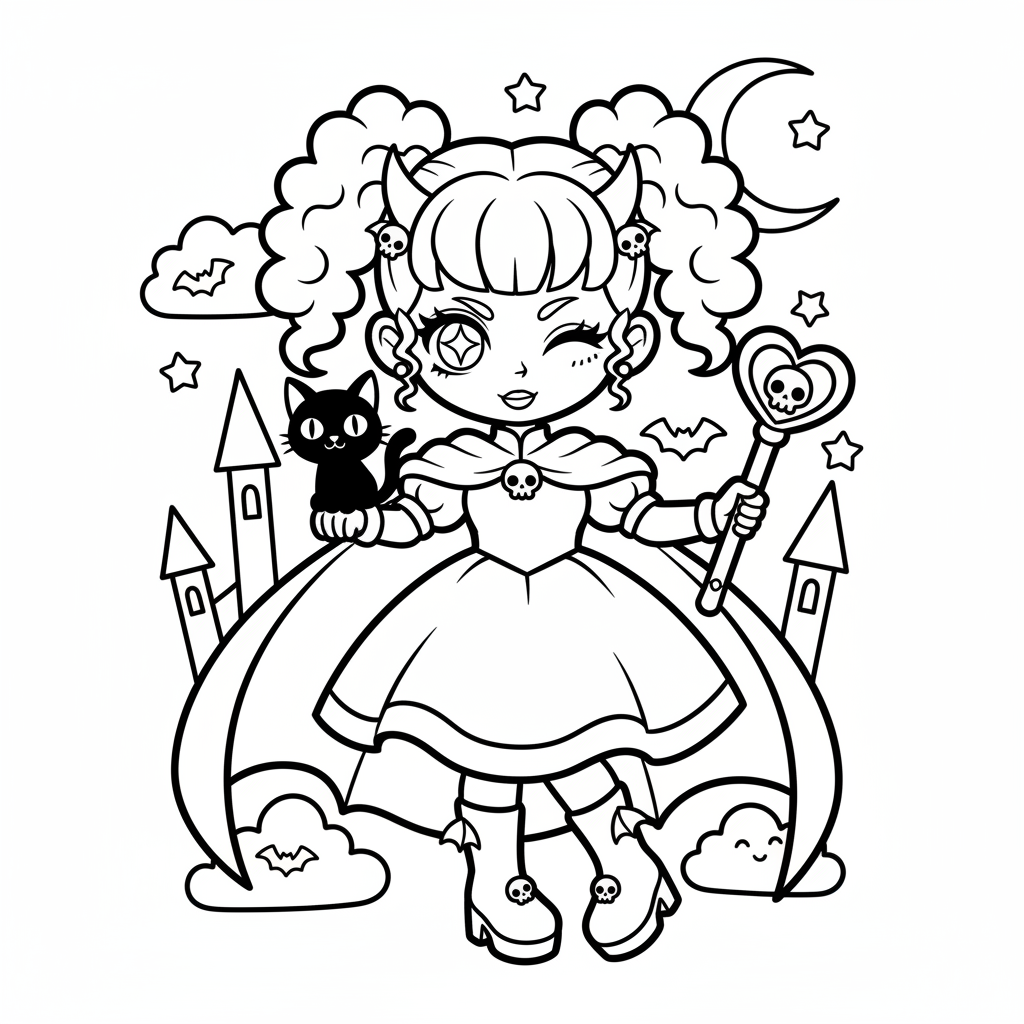 Villain coloring page for girls - Standard style