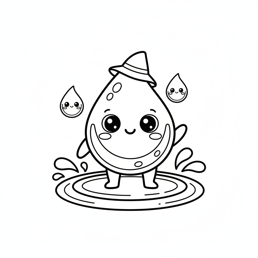 Water coloring page for preschoolers - Standard style