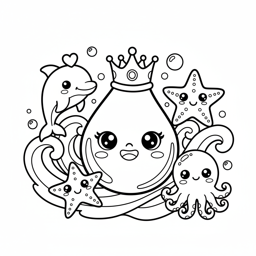 Water coloring page for teens - Standard style