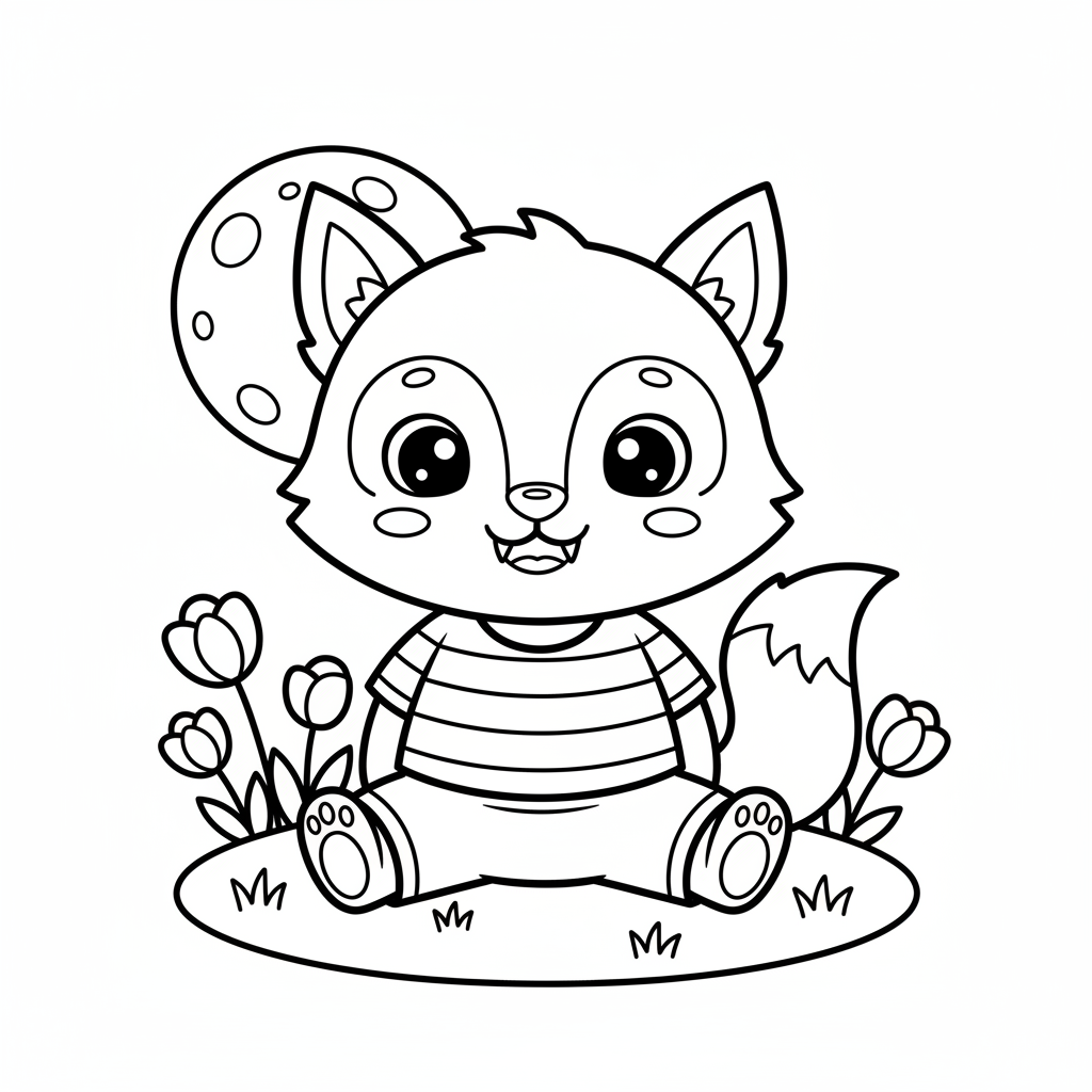 Werewolf coloring page for preschoolers - Standard style