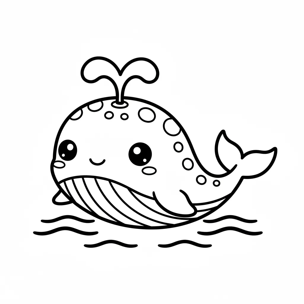 Whale coloring page for intermediates - Standard style
