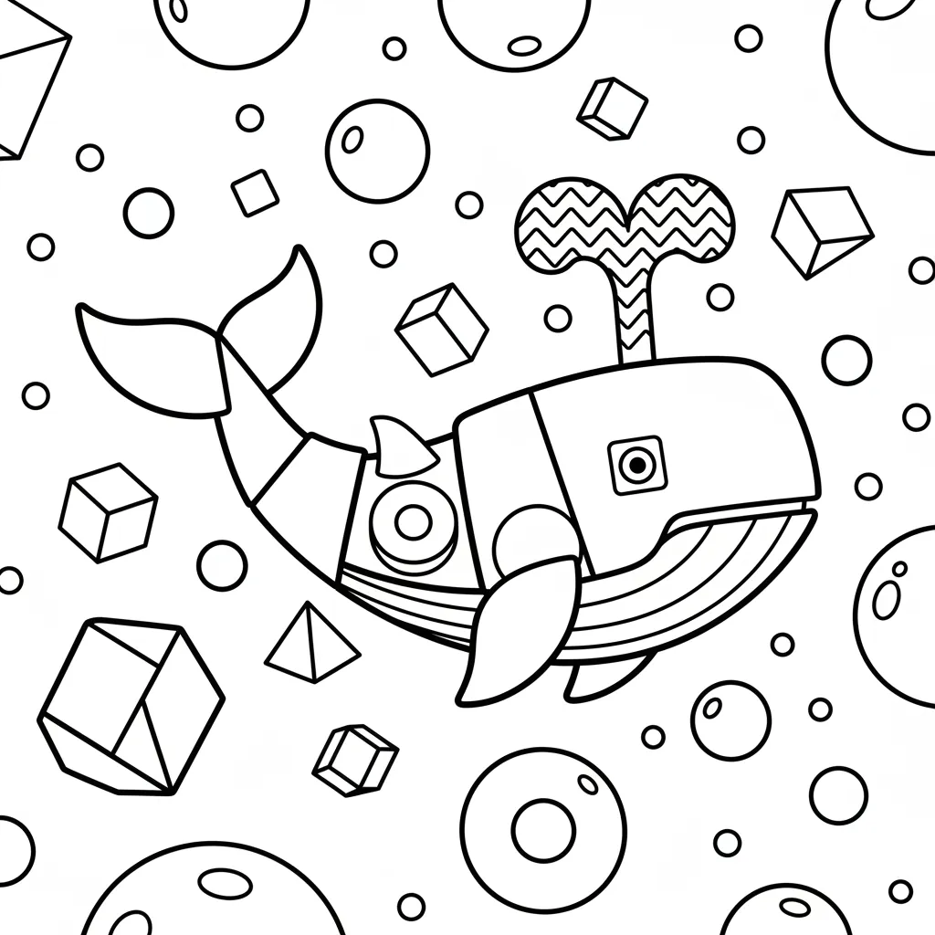 Whale coloring page for toddlers - Standard style