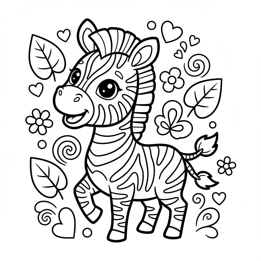 Zebra coloring page for adults - Standard style