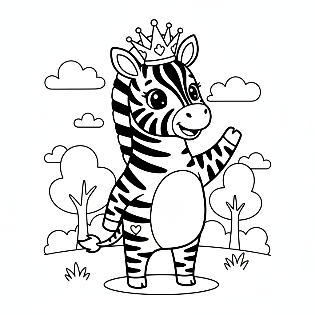 Zebra coloring page for teens - Standard style