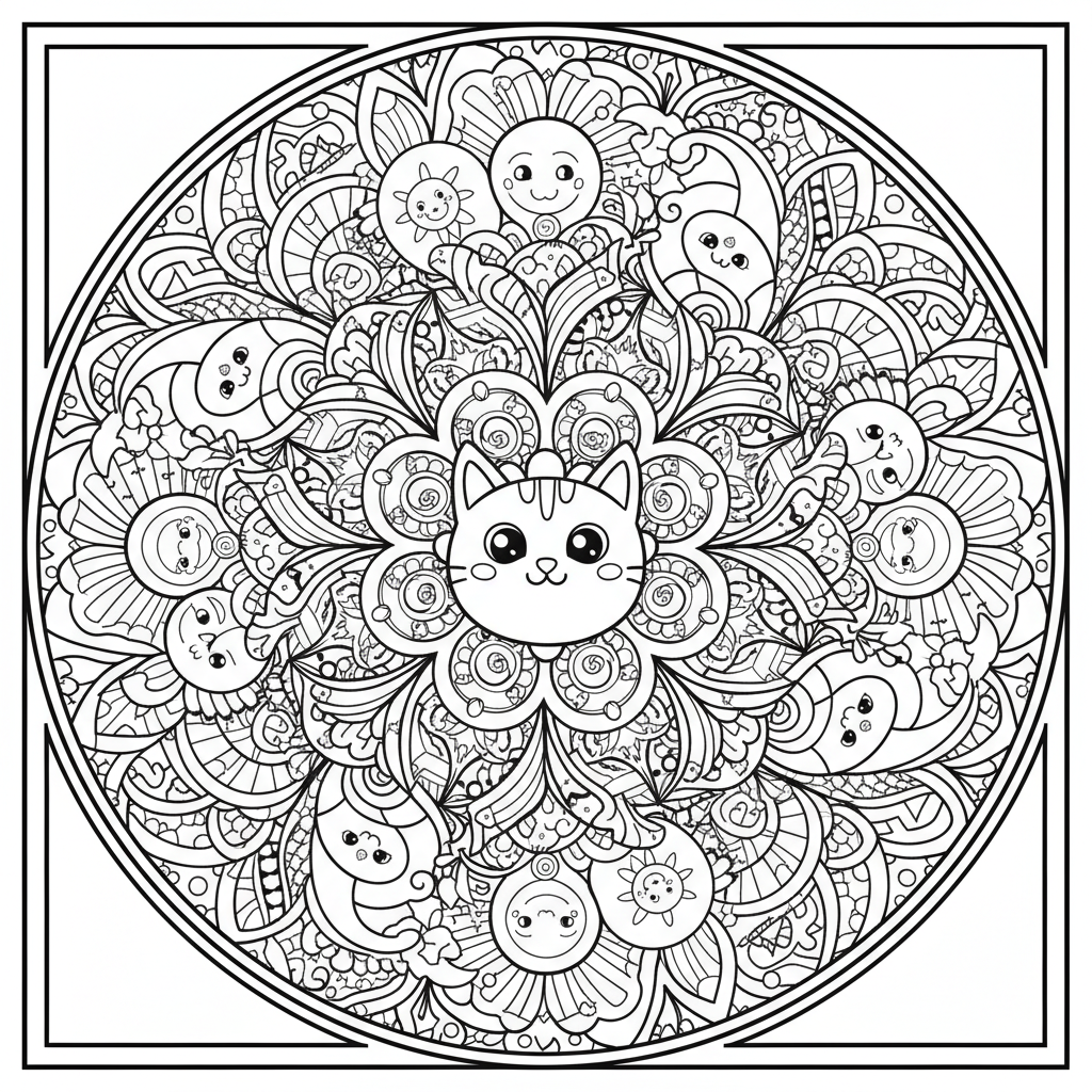 Zentangle coloring page for experts - Standard style