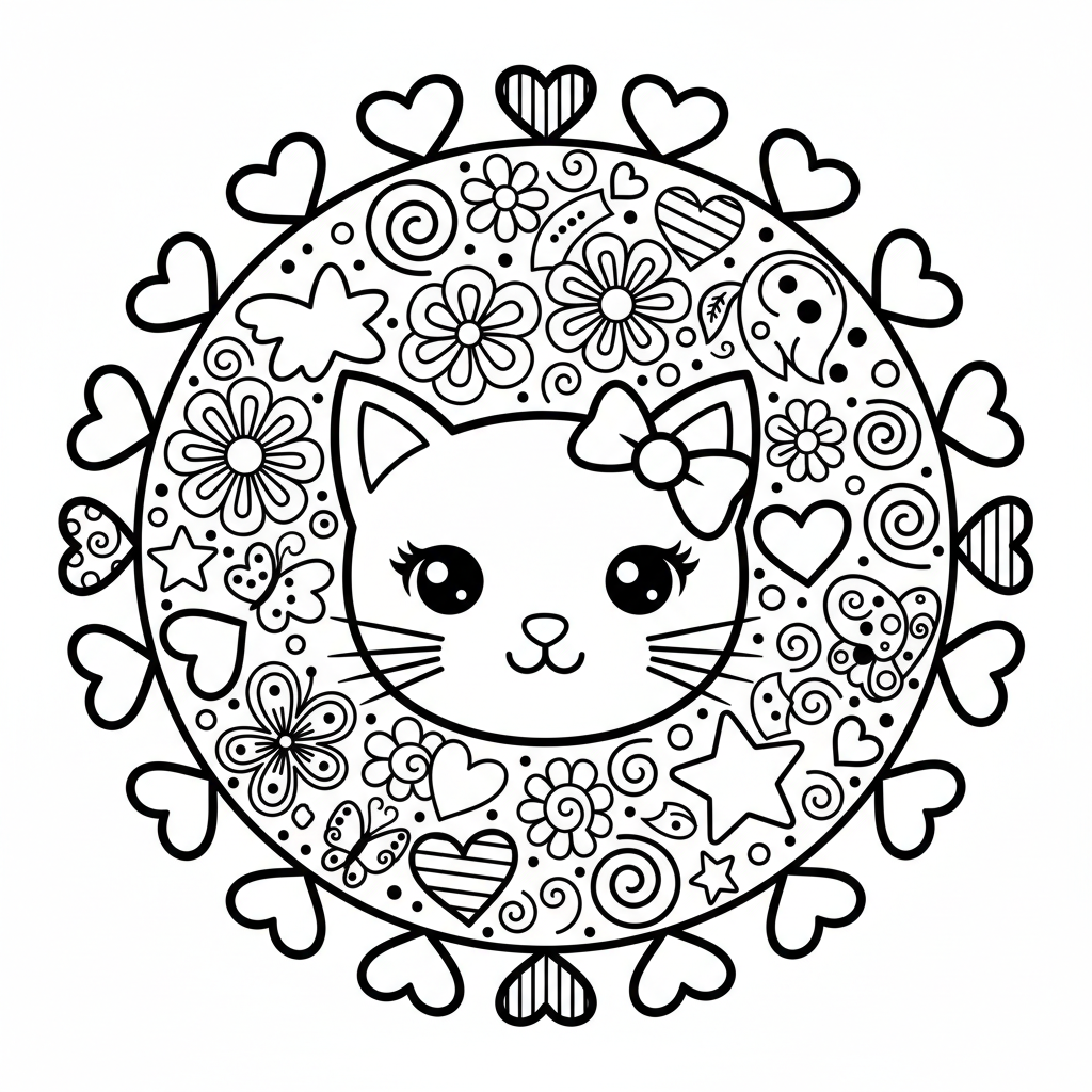 Zentangle coloring page for girls - Standard style
