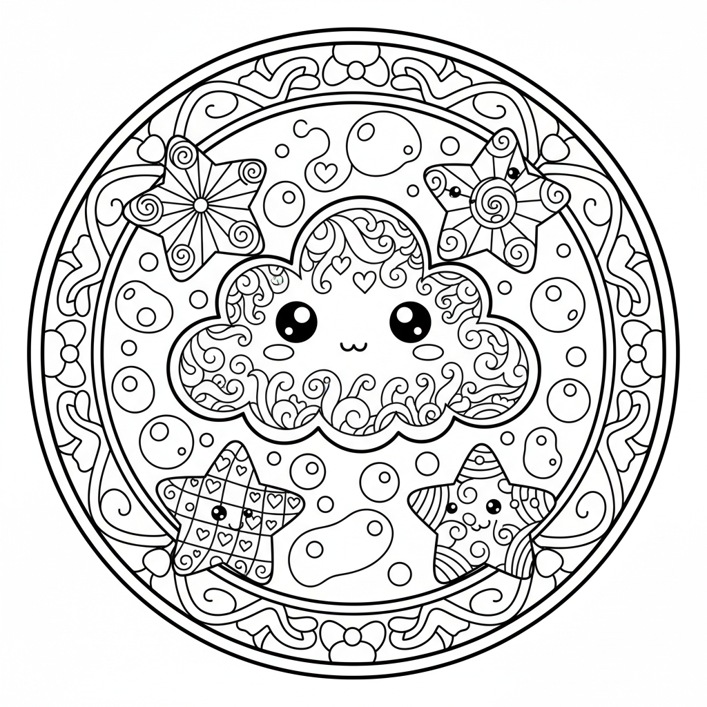 Zentangle coloring page for intermediates - Standard style