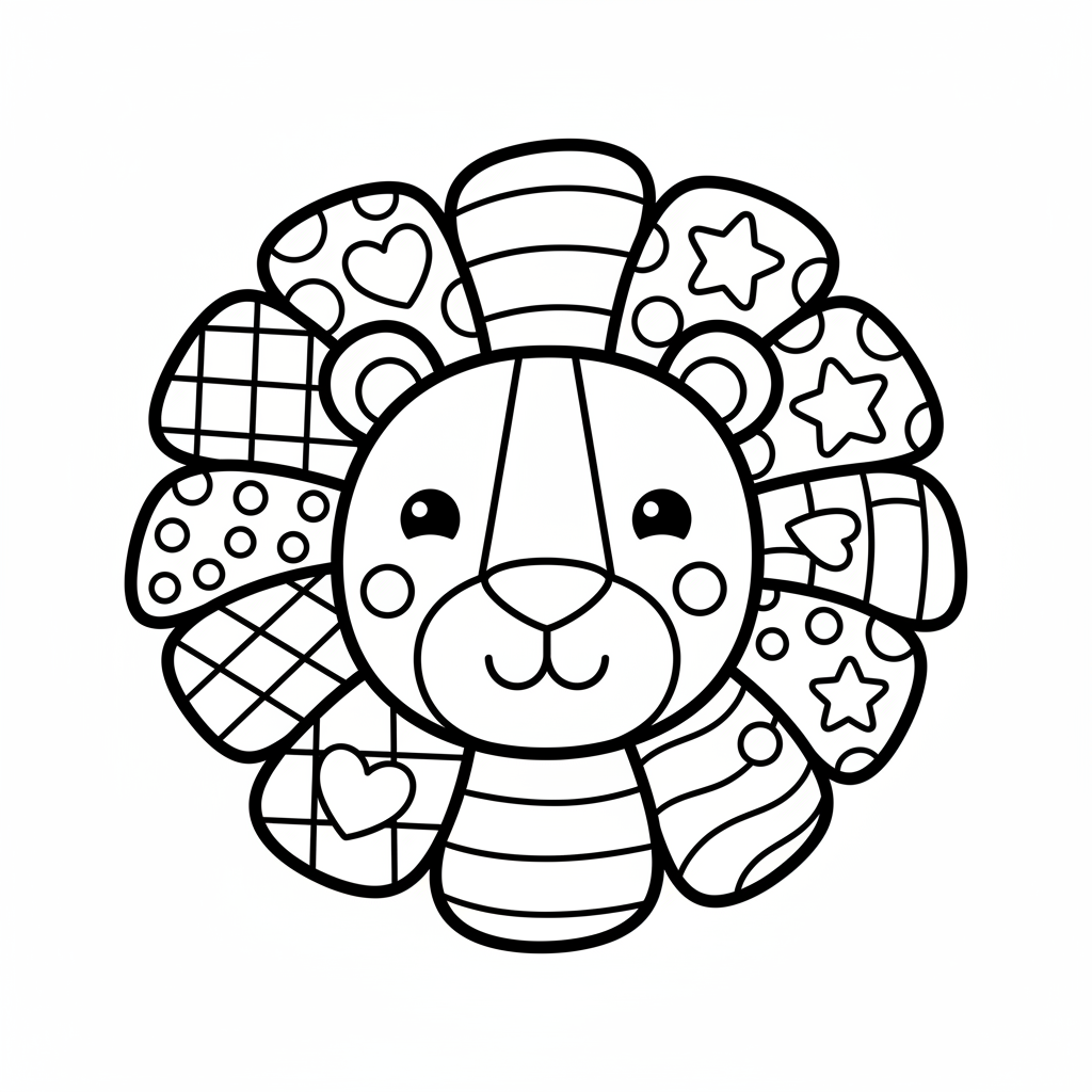 Zentangle coloring page for kindergarteners - Standard style