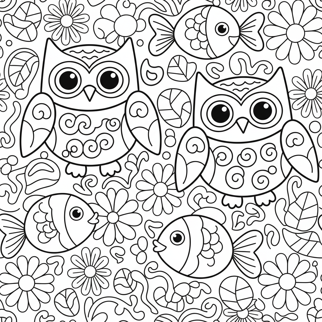 Zentangle coloring page for seniors - Standard style