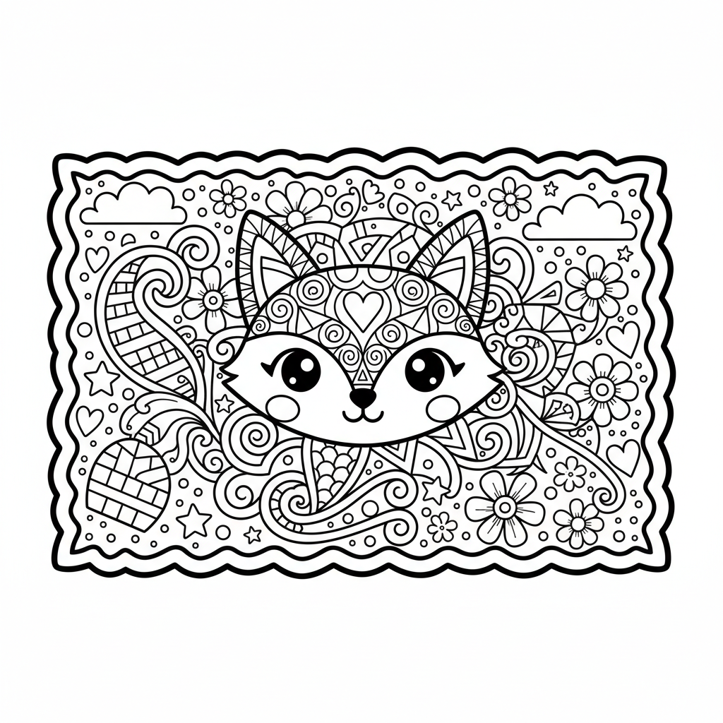 Zentangle coloring page for teens - Standard style
